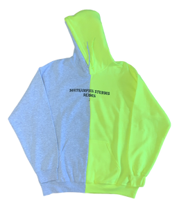 "Tennis" Split Hoodie - Neon/Grey