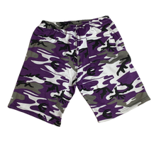 Purple Camo Warning Sweatshorts